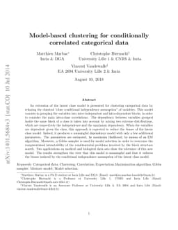 Model-based clustering for conditionally correlated categorical data