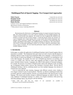 Multilingual Part-of-Speech Tagging: Two Unsupervised Approaches