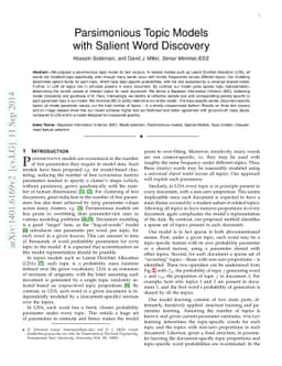Parsimonious Topic Models with Salient Word Discovery