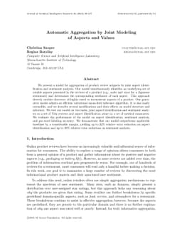 Automatic Aggregation by Joint Modeling of Aspects and Values