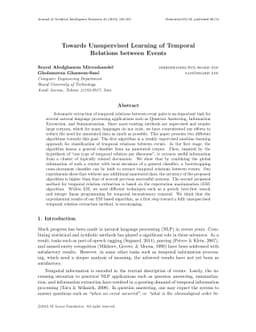 Towards Unsupervised Learning of Temporal Relations between Events