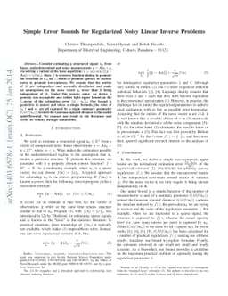 Simple Error Bounds for Regularized Noisy Linear Inverse Problems