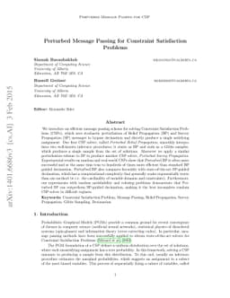 Perturbed Message Passing for Constraint Satisfaction Problems