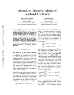 Information Theory of Penalized Likelihoods and its Statistical
  Implications