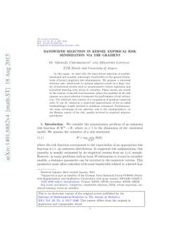 Bandwidth selection in kernel empirical risk minimization via the
  gradient
