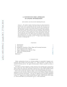 A continuous-time approach to online optimization