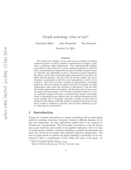 Graph matching: relax or not?