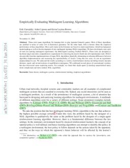 Empirically Evaluating Multiagent Learning Algorithms