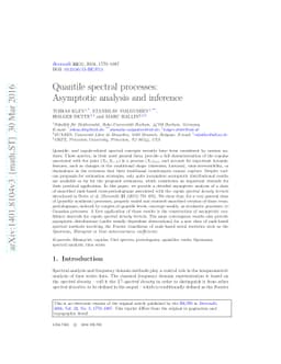 Quantile spectral processes: Asymptotic analysis and inference