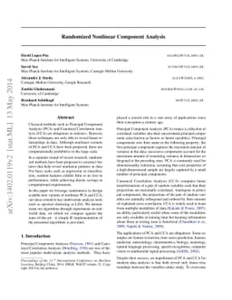 Randomized Nonlinear Component Analysis