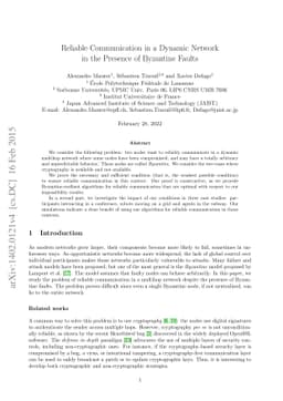 Reliable Communication in a Dynamic Network in the Presence of Byzantine
  Faults