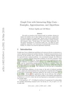 Graph Cuts with Interacting Edge Costs - Examples, Approximations, and
  Algorithms