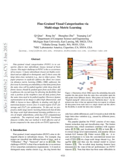 Fine-Grained Visual Categorization via Multi-stage Metric Learning
