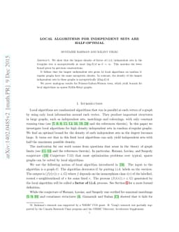 Local algorithms for independent sets are half-optimal