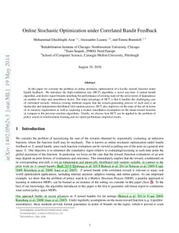 Online Stochastic Optimization under Correlated Bandit Feedback