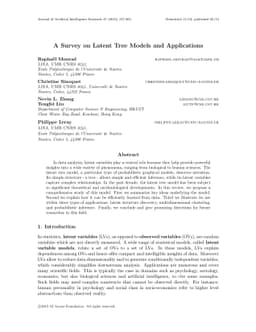 A Survey on Latent Tree Models and Applications