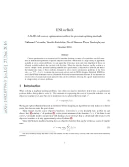 UNLocBoX: A MATLAB convex optimization toolbox for proximal-splitting
  methods