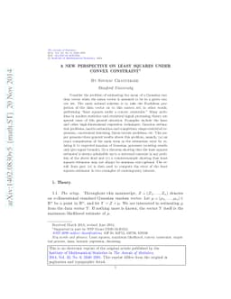 A new perspective on least squares under convex constraint