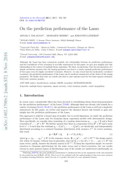 On the Prediction Performance of the Lasso