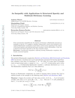 An Inequality with Applications to Structured Sparsity and Multitask
  Dictionary Learning