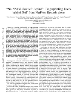 No NAT'd User left Behind: Fingerprinting Users behind NAT from NetFlow
  Records alone