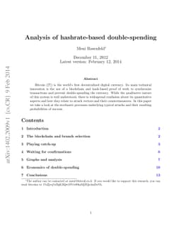 Analysis of Hashrate-Based Double Spending