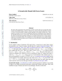 A Second-order Bound with Excess Losses