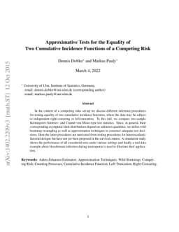 Approximative Tests for the Equality of Two Cumulative Incidence
  Functions of a Competing Risk