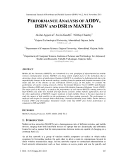 Performance Analysis of AODV, DSDV and DSR in MANETs