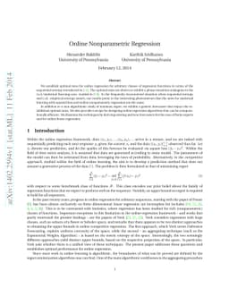 Online Nonparametric Regression