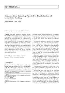 Decomposition Sampling applied to Parallelization of Metropolis-Hastings