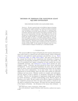 Degrees of freedom for nonlinear least squares estimation