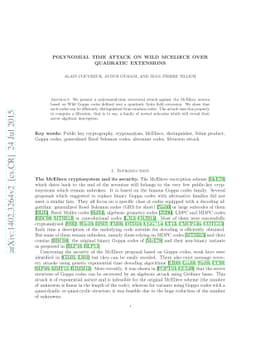Polynomial Time Attack on Wild McEliece Over Quadratic Extensions
