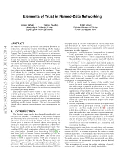 Elements of Trust in Named-Data Networking