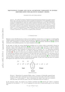 Equivalence classes and local asymptotic normality in system
  identification for quantum Markov chains
