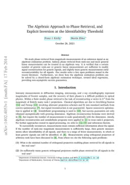 The Algebraic Approach to Phase Retrieval and Explicit Inversion at the
  Identifiability Threshold