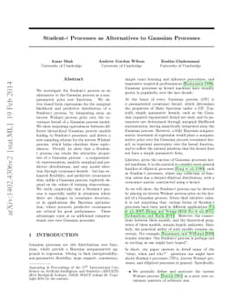 Student-t Processes as Alternatives to Gaussian Processes