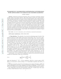 Incremental Majorization-Minimization Optimization with Application to
  Large-Scale Machine Learning