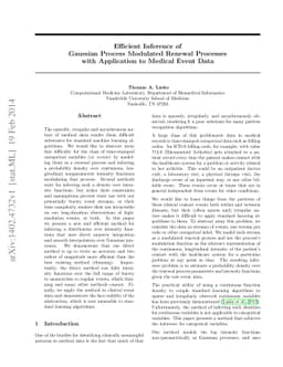 Efficient Inference of Gaussian Process Modulated Renewal Processes with
  Application to Medical Event Data