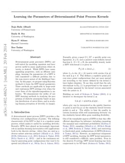 Learning the Parameters of Determinantal Point Process Kernels