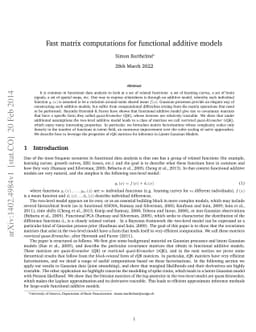Fast matrix computations for functional additive models