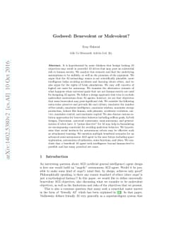 Godseed: Benevolent or Malevolent?