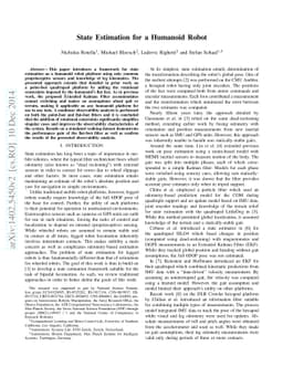 State Estimation for a Humanoid Robot