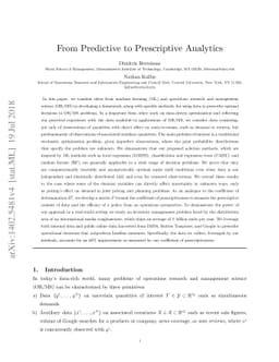 From Predictive to Prescriptive Analytics