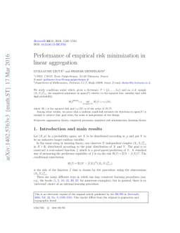 Performance of empirical risk minimization in linear aggregation
