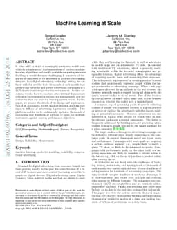 Machine Learning at Scale