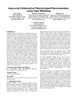 Improving Collaborative Filtering based Recommenders using Topic
  Modelling
