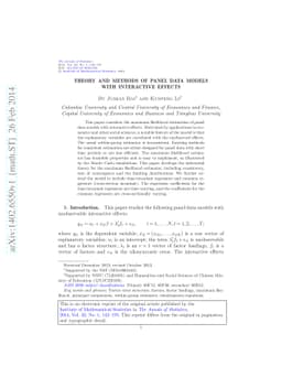 Theory and methods of panel data models with interactive effects