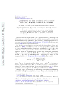 Addendum on the scoring of Gaussian directed acyclic graphical models