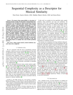 Sequential Complexity as a Descriptor for Musical Similarity
